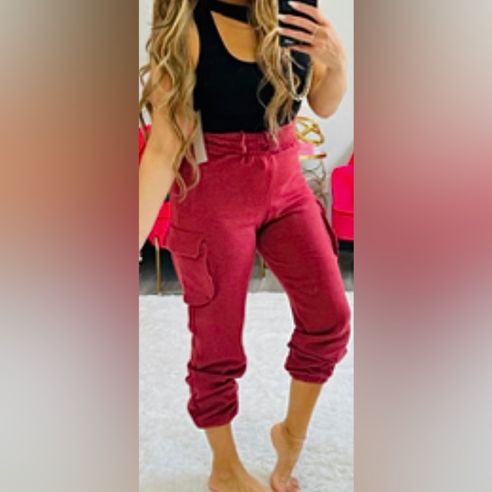 Cargo Joggers Color Berry Size XL Brand Rae Mode